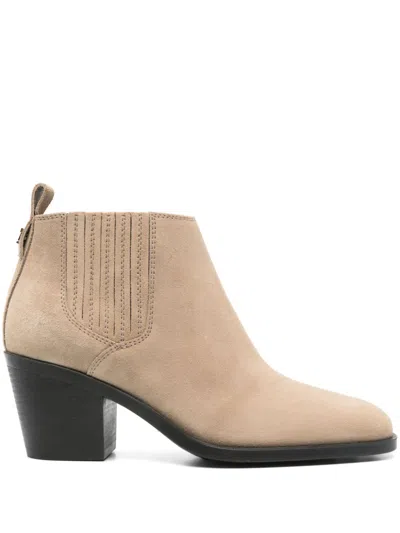 Tod's 70mm Suede Ankle Boots In Nude