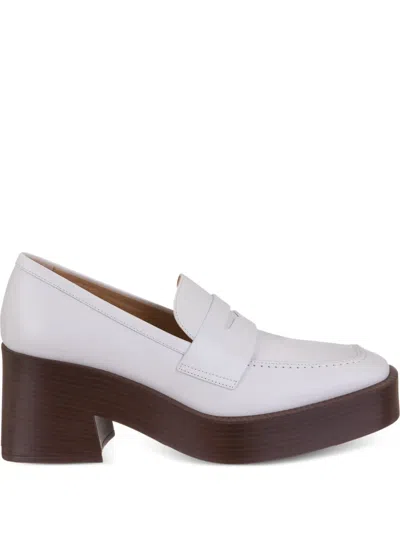Tod's 75mm Leather Loafers In White