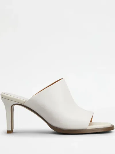 Tod's Mules In Leather In White