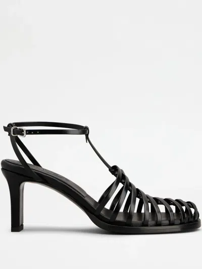 Tod's 75mm Leather Sandals In Black