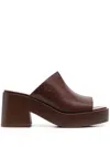 Tod's 80mm Leather Platform Mules In Brown