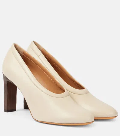 Tod's 90 Leather Pumps In Beige