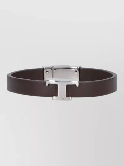 Tod's Adjustable Chain Bracelet Refined Linear Design In Brown