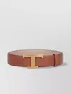 Tod's Adjustable Length Smooth Finish Gold-tone Buckle Belts In Brown