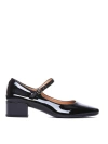 Tod's Almond Toe Block Heel Gold Hardware Pumps In Black