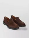 Tod's Brown Africa Suede Leather Loafers