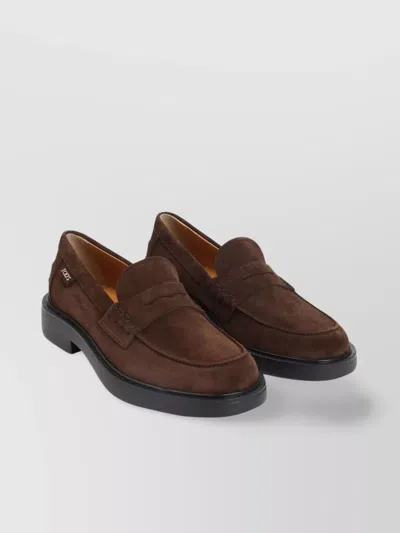 Tod's Africa Suede Leather Loafers