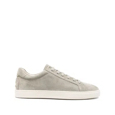 Tod's Allacciata Cassetta Suede Sneakers In Gray