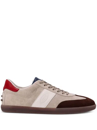 Tod's Allacciata Suede Sneakers In Nude
