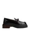 Tod's Leather Loafers With Stacked Heel And Tassel Detail In Black