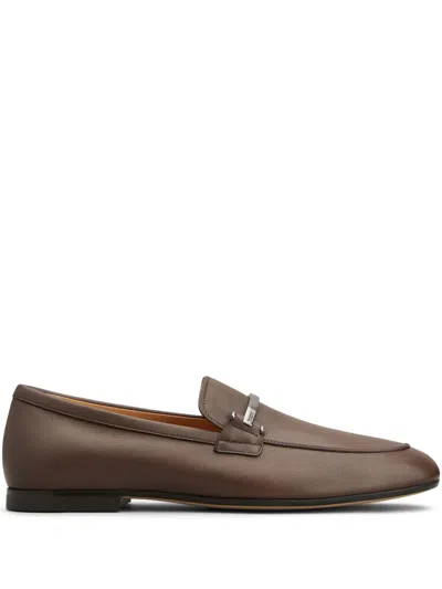 Tod's Almond-toe Leather Loafers In Brown