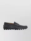 Tod's Almond Toe Leather Loafers With Penny Strap In Blue
