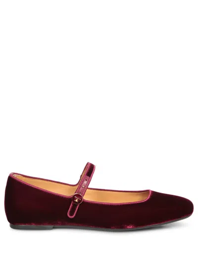 TOD'S ALMOND-TOE VELVET BALLET FLATS