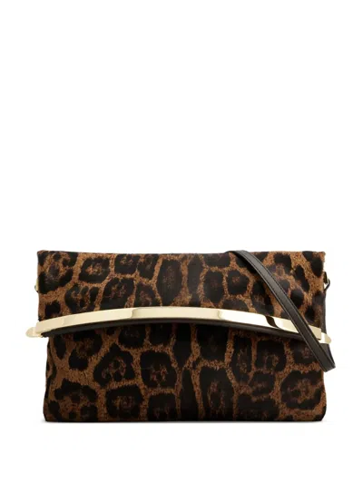 Tod's Animal-print Cutch Bag In Brown