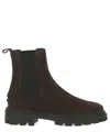 Tod's Brown Black Slip On Ankle Boots In Brown