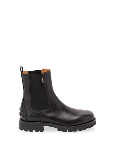 Tod's Ankle Boots In Leather In Black
