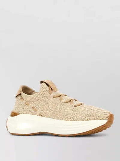 Tod's Ankle Height Sneakers Breathable Upper Rubber Outsole In Animal Print