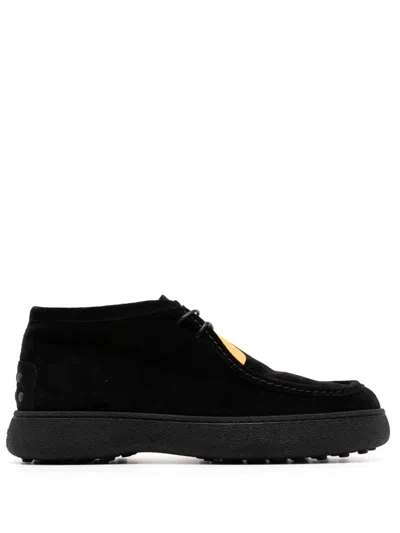 Tod's Ankle Leather Boots In Black