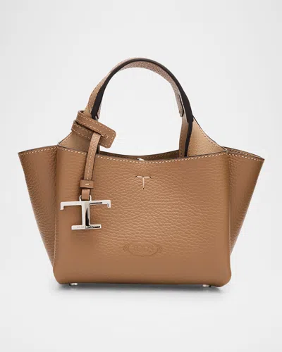 Tod's Apa 2 Micro Leather Shoulder Bag In Cappuccino Naturale