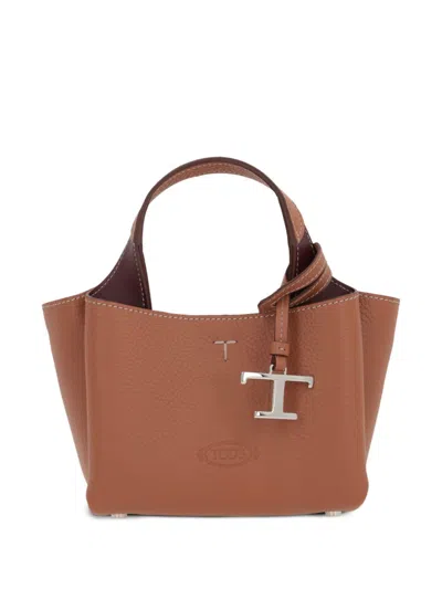 Tod's Mini Apa Tote Bag In Beige