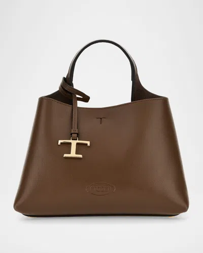 Tod's Apa Micro Leather Top-handle Bag In Cocoa
