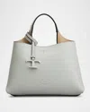 Tod's Micro Leather Top Handle Bag In Cromo