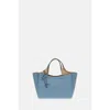 Tod's Small Leather Tote Bag Top Handle Strap In Blue