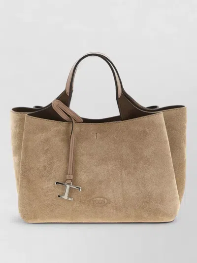Tod's Apa Mini Bag Suede Dual Handles Strap In Brown