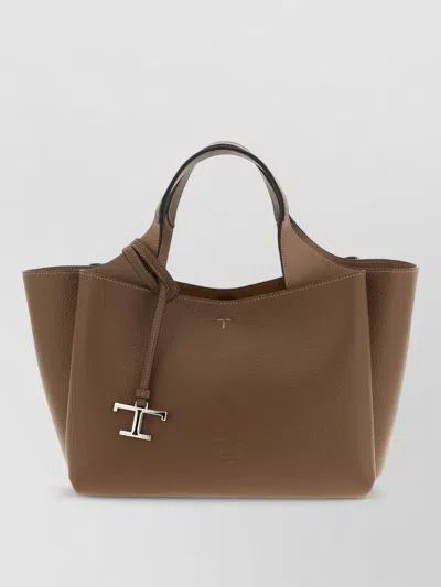 Tod's Apa Mini Bag Textured Finish Handles Strap In Brown