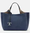 Tod's Apa Small Suede Tote Bag In Blue
