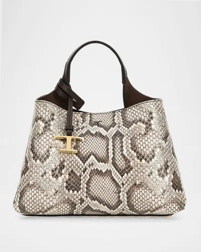 Tod's Apa Snake-embossed Leather Top-handle Bag In Pitone Stampato