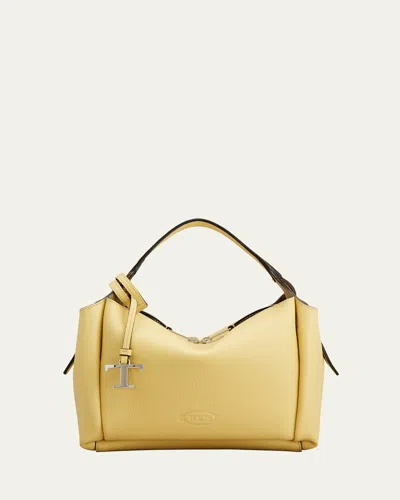 Tod's Api Mini Bowling Leather Top-handle Bag In Flan Corda