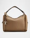 Tod's Api Mini Zip Leather Top-handle Bag In Cappuccino Naturale