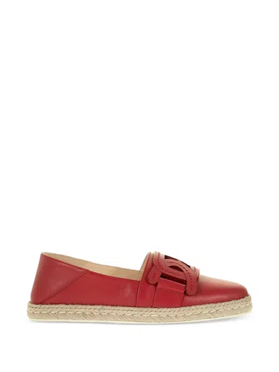 Tod's Appliqué Espadrilles In Red