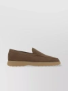 TOD'S APRON-TOE SLIP-ON SUEDE LOAFERS