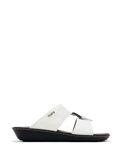 Tod's Arabic Buckled Sandals In White