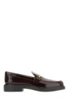 Tod's Rubber Sole Loafers Gold-tone Hardware In Burgundy