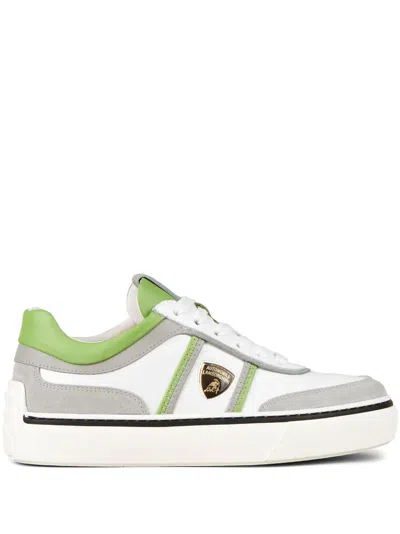 Tod's Automobili Lamborghini Logo-debossed Low-top Sneakers In White