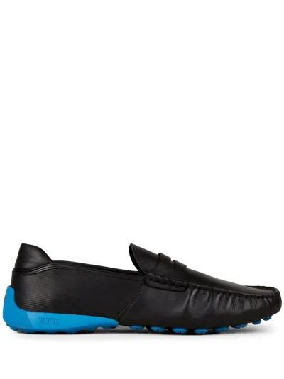 Tod's Automobili Lamborghini Slip-on Leather Driving Shoes In Black