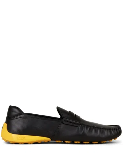 Tod's Automobili Lamborghini Slip-on Leather Driving Shoes In Black