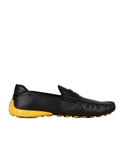Tod's Automobili Lamborghini Slip-on Leather Driving Shoes In Black