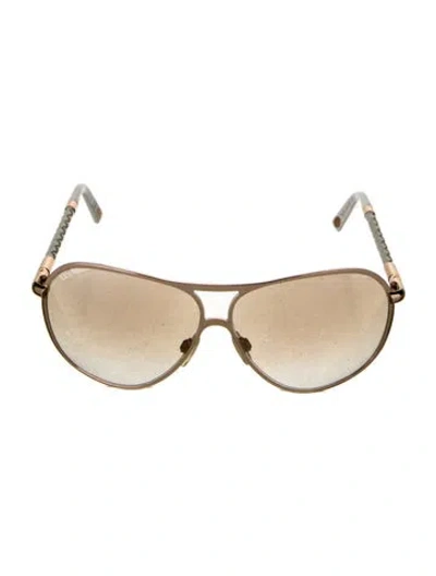 Pre-owned Tod's Aviator Mirrored Sunglasses In Gold