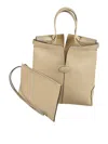 Tod's Logo Patch Top Handle Shopper Bag In Beige