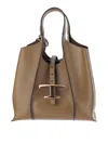 Tod's Structured Dual Handle Shoulder Bag In Brown