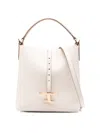 Tod's Mini T Timeless Leather Bucket Bag In Neutral