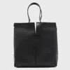 Tod's Di Bag Folio Small Embossed Leather Tote In Black