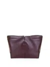 Tod's Red Medium-small Leather Folio Bag In Burgundy