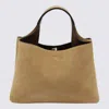Tod's Cream Leather Top Handle Bag In Brown