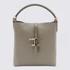 Tod's T-buckle Leather Shoulder Bag In Gray