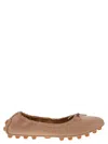Tod's Beige Gommino Ballerina Shoes In Pink